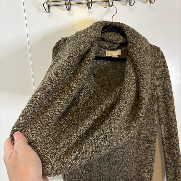 Michael Kors Brown Cowl Neck Sweater with Textured Knit - Picture 7 of 16
